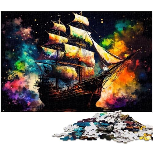 Puzzle 1000 Teile für Erwachsene, buntes Schiff, unmögliches Puzzle für Erwachsene, DIY-Geschenk zur Heimdekoration, Denkspiel, 50x75cm/19,68x29,52 Zoll Puzzle 1000 Teile für Erwachsene, buntes Schiff, unmögliches Puzzle für Erwachsene, DIY-Geschenk zur Heimdekoration, Denkspiel, 50x75cm/19,68x29,52 Zoll von MrChunlong