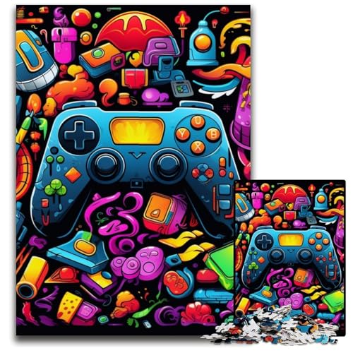 Puzzle 1000 Teile für Erwachsene, buntes Spiel, Holzpuzzle, interaktives Familienspiel, Bastelgeschenk mit farbenfrohen Kunstwerken, 50x75cm/19,68x29,52 Zoll von MrChunlong