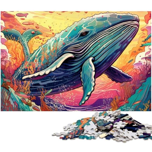 Puzzle 1000 Teile für Erwachsene, buntes Wal-Puzzle aus Pappe, Denkspiel, interaktives Familienspiel, geeignet für Kinder ab 14 Jahren, 26x38cm/10,23x14,96 Zoll Puzzle 1000 Teile für Erwachsene, buntes Wal-Puzzle aus Pappe, Denkspiel, interaktives Familienspiel, geeignet für Kinder ab 14 Jahren, 26x38cm/10,23x14,96 Zoll von MrChunlong