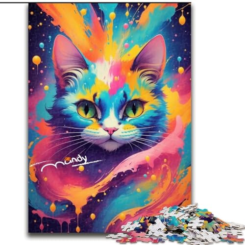 Puzzle 1000 Teile für Erwachsene, farbenfrohe Katzenkunst aus Holz, Kinder ab 14 Jahren, 50x75cm, Spaß für die ganze Familie, Basteln, perfekt für Geburtstage, Feiertage Puzzle 1000 Teile für Erwachsene, farbenfrohe Katzenkunst aus Holz, Kinder ab 14 Jahren, 50x75cm, Spaß für die ganze Familie, Basteln, perfekt für Geburtstage, Feiertage von MrChunlong