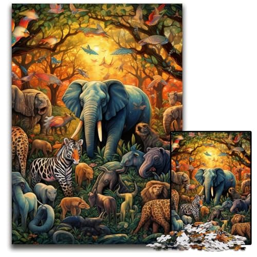 Puzzle 1000 Teile für Erwachsene, farbenfrohe Kunst, Tierwelt, Papppuzzle, ideales DIY-Dekor und Denksportgeschenk, 26x38cm/10,23x14,96 Zoll Puzzle 1000 Teile für Erwachsene, farbenfrohe Kunst, Tierwelt, Papppuzzle, ideales DIY-Dekor und Denksportgeschenk, 26x38cm/10,23x14,96 Zoll von MrChunlong