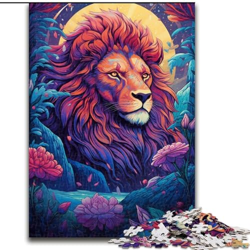 Puzzle 1000 Teile für Erwachsene, farbenfrohe Löwenkunst aus Holz, Kinder ab 14 Jahren, 50x75cm, Spaß für die ganze Familie, Basteln, perfekt für Geburtstage, Feiertage von MrChunlong