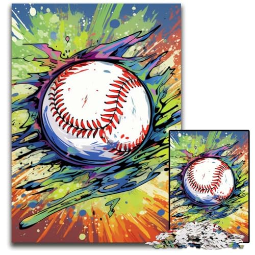 Puzzle 1000 Teile für Erwachsene, farbenfrohes Baseball-Puzzle aus Holz, Denkspiel für Teenager und Familieninteraktion, 50x75cm/19,68x29,52 Zoll Puzzle 1000 Teile für Erwachsene, farbenfrohes Baseball-Puzzle aus Holz, Denkspiel für Teenager und Familieninteraktion, 50x75cm/19,68x29,52 Zoll von MrChunlong