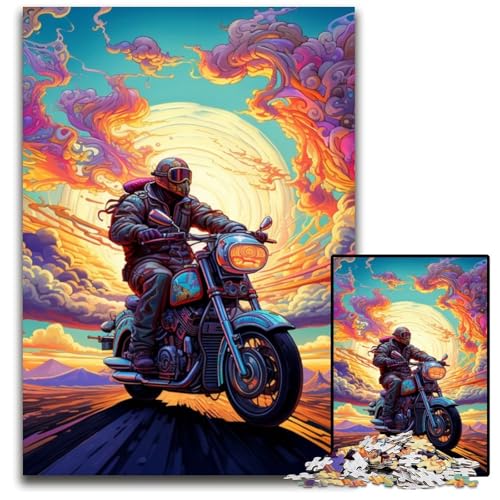 Puzzle 1000 Teile für Erwachsene, farbenfrohes Kunst-Motorrad, Holzpuzzle, Denkspiel für Teenager und Familieninteraktion, 50x75cm/19,68x29,52 Zoll Puzzle 1000 Teile für Erwachsene, farbenfrohes Kunst-Motorrad, Holzpuzzle, Denkspiel für Teenager und Familieninteraktion, 50x75cm/19,68x29,52 Zoll von MrChunlong