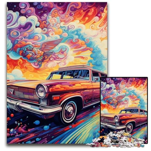Puzzle 1000 Teile für Erwachsene, farbenfrohes Kunst-Sportwagen-Holzpuzzle, ideal für Liebhaber, perfektes Weihnachts-, Neujahrs- oder Valentinstagsgeschenk, 50x75cm/19,68x29,52 Zoll Puzzle 1000 Teile für Erwachsene, farbenfrohes Kunst-Sportwagen-Holzpuzzle, ideal für Liebhaber, perfektes Weihnachts-, Neujahrs- oder Valentinstagsgeschenk, 50x75cm/19,68x29,52 Zoll von MrChunlong