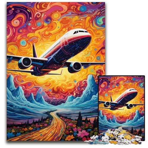 Puzzle 1000 Teile für Erwachsene, farbenfrohes Kunstflugzeug, Holzpuzzle, Denkspiel für Teenager und Familieninteraktion, 50x75cm/19,68x29,52 Zoll Puzzle 1000 Teile für Erwachsene, farbenfrohes Kunstflugzeug, Holzpuzzle, Denkspiel für Teenager und Familieninteraktion, 50x75cm/19,68x29,52 Zoll von MrChunlong