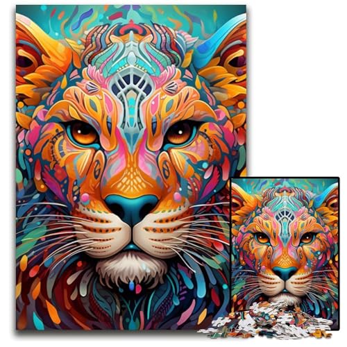 Puzzle 1000 Teile für Erwachsene, farbenfrohes Kunstpuma-Puzzle aus Pappe, Denkspiel, interaktives Familienspiel, geeignet für Kinder ab 14 Jahren, 26x38cm/10,23x14,96 Zoll Puzzle 1000 Teile für Erwachsene, farbenfrohes Kunstpuma-Puzzle aus Pappe, Denkspiel, interaktives Familienspiel, geeignet für Kinder ab 14 Jahren, 26x38cm/10,23x14,96 Zoll von MrChunlong