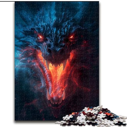 Puzzle 1000 Teile für Erwachsene, gefährlicher Drache, aus Holz, Kinder ab 14 Jahren, 50x75cm, Denkspiel für Teenager von MrChunlong