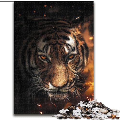 Puzzle 1000 Teile für Erwachsene, glitzernder Tiger aus Holz, Kinder ab 14 Jahren, 50x75cm, Spaß für die ganze Familie, Basteln, perfekt für Geburtstage, Feiertage von MrChunlong