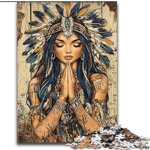 Puzzle 1000 Teile für Erwachsene, indische Prinzessin, Spiele, Spielzeug, Geschenk, einzigartige Geburtstags- und Geschenkideen für Kinder ab 14 Jahren (Größe 50x75cm) von MrChunlong