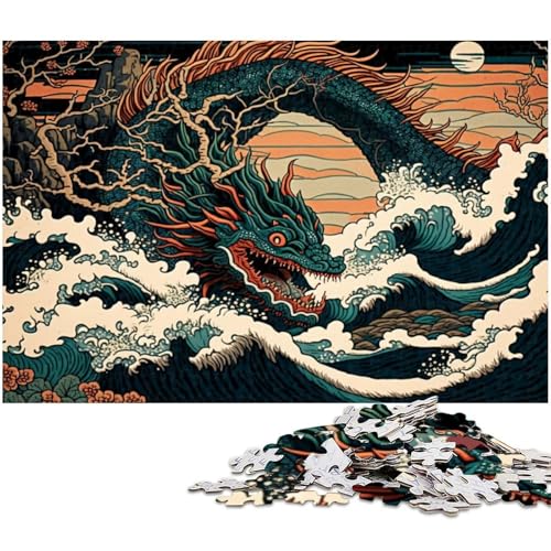 Puzzle 1000 Teile für Erwachsene, japanischer Wellendrache, Puzzle für Erwachsene, Spaß bei Aktivitäten zu Hause, Geburtstagsgeschenk, Reisegeschenk, 26x38cm/10,23x14,96 Zoll Puzzle 1000 Teile für Erwachsene, japanischer Wellendrache, Puzzle für Erwachsene, Spaß bei Aktivitäten zu Hause, Geburtstagsgeschenk, Reisegeschenk, 26x38cm/10,23x14,96 Zoll von MrChunlong