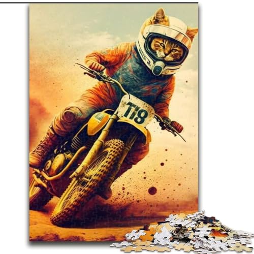 Puzzle 1000 Teile für Erwachsene, lustiges Katzen-Astronauten-Weltraum-Puzzle aus Pappe, Geburtstagsgeschenkidee, anspruchsvolles Denkspiel, 1000 Teile(26x38cm) von MrChunlong