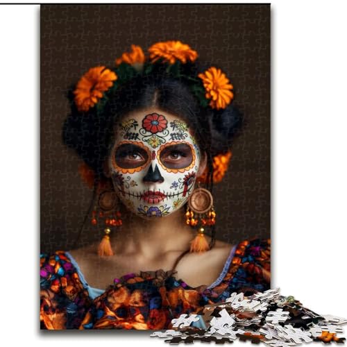 Puzzle 1000 Teile für Erwachsene, mexikanische Totenkopfmädchen, Lernspiele, Heimdekoration ganze Familie (Größe 50x75cm) von MrChunlong