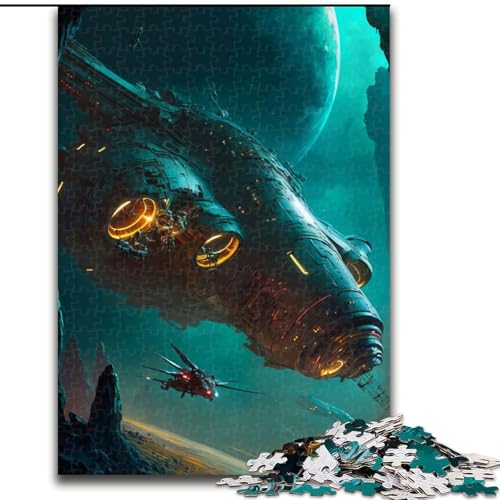 Puzzle 1000 Teile für Erwachsene, postapokalyptisches Raumschiff-Puzzle aus Pappe, Geburtstagsgeschenkidee, anspruchsvolles Denkspiel, 1000 Teile(26x38cm) von MrChunlong
