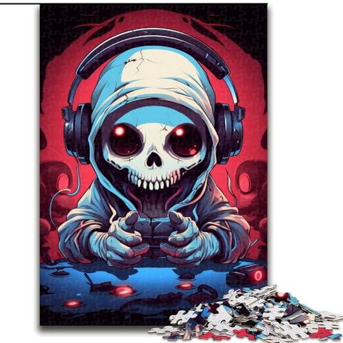 Puzzle 1000 Teile für Erwachsene, süßer Totenkopf aus Holz, Kinder ab 14 Jahren, 50x75cm, Denkspiel für Teenager von MrChunlong