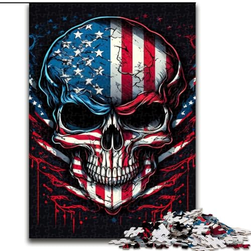 Puzzle 1000 Teile für Erwachsene,Totenkopf mit amerikanischer Flagge,aus Holz, Kinder ab 14 Jahren,50x75cm,lustiges Basteln für die ganze Familie,perfekt für Geburtstage Puzzle 1000 Teile für Erwachsene,Totenkopf mit amerikanischer Flagge,aus Holz, Kinder ab 14 Jahren,50x75cm,lustiges Basteln für die ganze Familie,perfekt für Geburtstage von MrChunlong