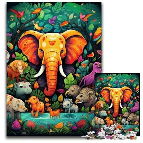 Puzzle 1000 Teile für Erwachsene,farbenfrohes Elefanten-Kunst-Puzzle für Erwachsene,Spielgeschenk für Erwachsene,interaktives Familienspiel,Gehirn-Herausforderungsgeschenk,26x38cm/10,23x14,96 Zoll Puzzle 1000 Teile für Erwachsene,farbenfrohes Elefanten-Kunst-Puzzle für Erwachsene,Spielgeschenk für Erwachsene,interaktives Familienspiel,Gehirn-Herausforderungsgeschenk,26x38cm/10,23x14,96 Zoll von MrChunlong
