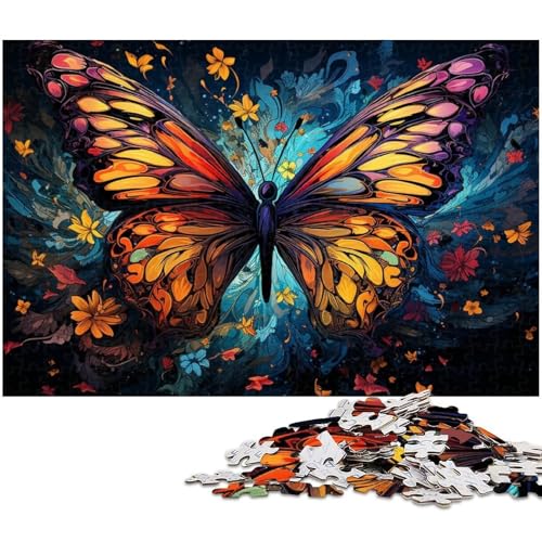 Puzzle 1000 Teile für Erwachsene,farbenfrohes psychedelisches Schmetterlings-Puzzle aus Pappe,ideal für Verliebte,perfektes Weihnachts-,Neujahrs- oder Valentinstagsgeschenk,26x38cm/10,23x14,96 Zoll Puzzle 1000 Teile für Erwachsene,farbenfrohes psychedelisches Schmetterlings-Puzzle aus Pappe,ideal für Verliebte,perfektes Weihnachts-,Neujahrs- oder Valentinstagsgeschenk,26x38cm/10,23x14,96 Zoll von MrChunlong