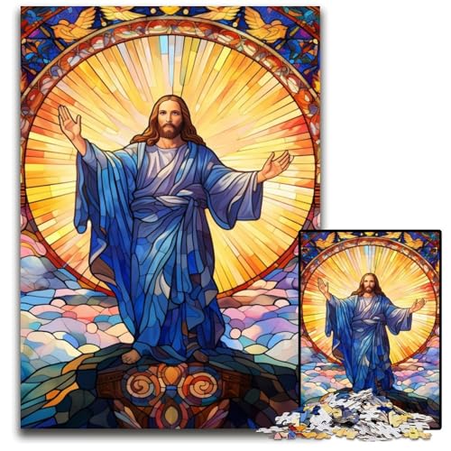 Puzzle 1000 Teile für Erwachsene „Jesus im Himmel“, Holzpuzzle, ideal für Verliebte, perfektes Weihnachts-, Neujahrs- und Valentinstagsgeschenk, 50x75cm/19,68x29,52 Zoll Puzzle 1000 Teile für Erwachsene „Jesus im Himmel“, Holzpuzzle, ideal für Verliebte, perfektes Weihnachts-, Neujahrs- und Valentinstagsgeschenk, 50x75cm/19,68x29,52 Zoll von MrChunlong
