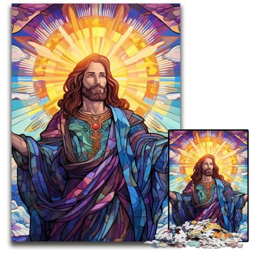 Puzzle 1000 Teile für Erwachsene „Jesus im Himmel“ aus Pappe, Denkspiel, interaktives Familienspiel, geeignet für Kinder ab 14 Jahren, 26x38cm/10,23x14,96 Zoll Puzzle 1000 Teile für Erwachsene „Jesus im Himmel“ aus Pappe, Denkspiel, interaktives Familienspiel, geeignet für Kinder ab 14 Jahren, 26x38cm/10,23x14,96 Zoll von MrChunlong