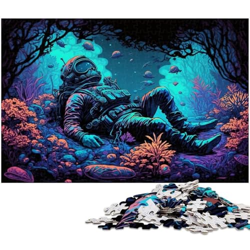 Puzzle 1000 Teile für Erwachsene Astronauten-Puzzle aus Pappe, Denkspiel, interaktives Familienspiel, geeignet für Kinder ab 14 Jahren, 26x38cm/10,23x14,96 Zoll Puzzle 1000 Teile für Erwachsene Astronauten-Puzzle aus Pappe, Denkspiel, interaktives Familienspiel, geeignet für Kinder ab 14 Jahren, 26x38cm/10,23x14,96 Zoll von MrChunlong