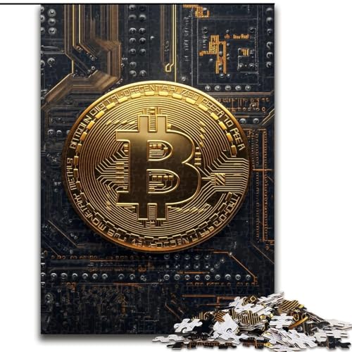 Puzzle 1000 Teile für Erwachsene Bitcoin-Logo, Lernspiele, Heimdekoration ganze Familie (Größe 26x38cm) von MrChunlong