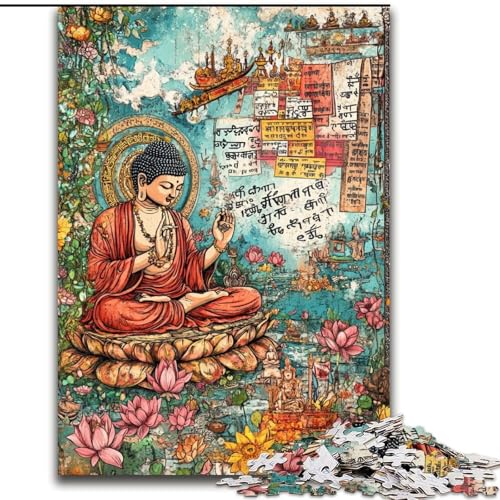 Puzzle 1000 Teile für Erwachsene Buddha-Kunst, Lernspielzeug ganze Familie für und 14 Jahre alt (Größe 50x75cm) von MrChunlong