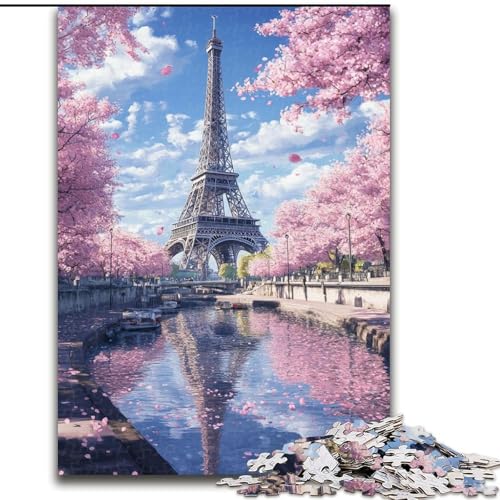 Puzzle 1000 Teile für Erwachsene Eiffelturm, Lernspiele, Heimdekoration ganze Familie (Größe 26x38cm) von MrChunlong