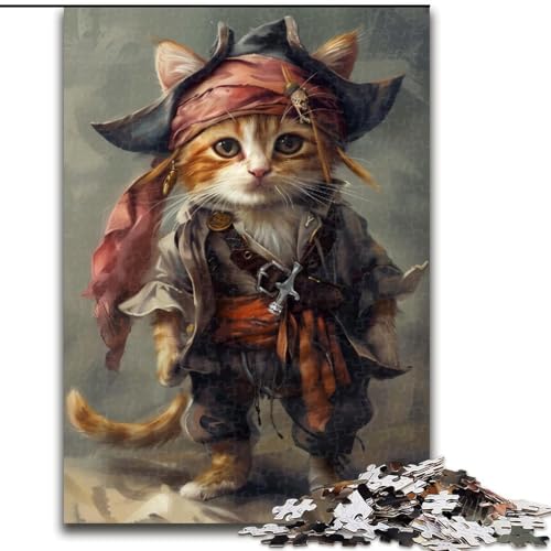 Puzzle 1000 Teile für Erwachsene Piratenkatze, Lernspiele, Heimdekoration ganze Familie (Größe 50x75cm) von MrChunlong