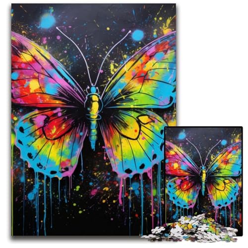 Puzzle 1000 Teile für Erwachsene Schmetterlings-Graffiti-Malerei Unmögliches Puzzle für Erwachsene DIY Wohnkultur Geschenk, Denksportspiel 26x38cm/10,23x14,96 Zoll Puzzle 1000 Teile für Erwachsene Schmetterlings-Graffiti-Malerei Unmögliches Puzzle für Erwachsene DIY Wohnkultur Geschenk, Denksportspiel 26x38cm/10,23x14,96 Zoll von MrChunlong