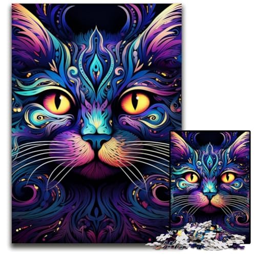 Puzzle 1000 Teile für Erwachsene Schwarze Katze aus Pappe, Denkspiel für Teenager und Familieninteraktion, 26x38cm/10,23x14,96 Zoll Puzzle 1000 Teile für Erwachsene Schwarze Katze aus Pappe, Denkspiel für Teenager und Familieninteraktion, 26x38cm/10,23x14,96 Zoll von MrChunlong
