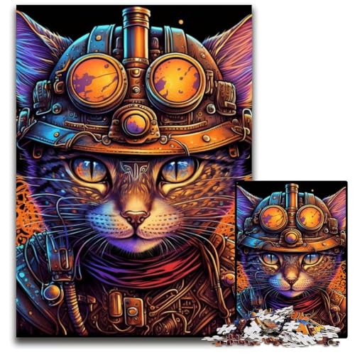 Puzzle 1000 Teile für Erwachsene Steampunk-Katze Holzpuzzle Denkspiel, Interaktives Familienspiel, Geeignet für Kinder ab 14 Jahren, 50x75cm/19,68x29,52 Zoll Puzzle 1000 Teile für Erwachsene Steampunk-Katze Holzpuzzle Denkspiel, Interaktives Familienspiel, Geeignet für Kinder ab 14 Jahren, 50x75cm/19,68x29,52 Zoll von MrChunlong