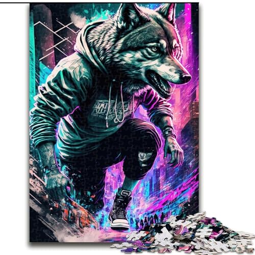 Puzzle 1000 Teile für Erwachsene Straßenwolf aus Holz, Kinder ab 14 Jahren, 50x75cm, Denkspiel für Teenager Puzzle 1000 Teile für Erwachsene Straßenwolf aus Holz, Kinder ab 14 Jahren, 50x75cm, Denkspiel für Teenager von MrChunlong