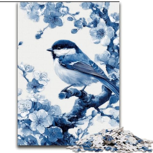 Puzzle 1000 Teile für Erwachsene und Jugendliche, Kleiner Blauer Vogel, Stressabbau-Spielzeug, einzigartige Geburtstags- und Geschenkideen für Kinder ab 14 Jahren (Größe 26x38cm) von MrChunlong