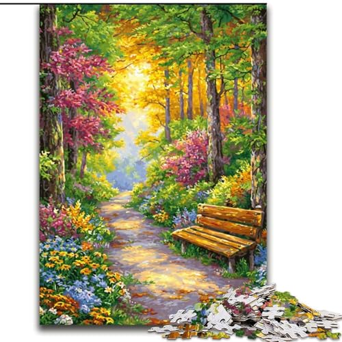 Puzzle 1000 Teile für Teenager, Blumengarten, Dekomprimierendes intellektuelles Lernspielzeug, ganze Familie (Größe 50x75cm) von MrChunlong