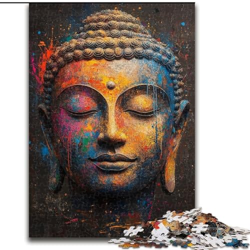 Puzzle 1000 Teile für Teenager, Buddha-Ölgemälde, Dekomprimierendes intellektuelles Lernspielzeug, ganze Familie (Größe 50x75cm) von MrChunlong