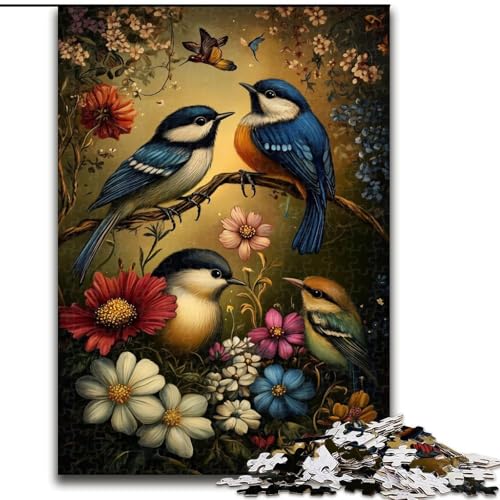 Puzzle 1000 Teile für Teenager, Geschenke Blumen- und Vogelwelt, dekomprimierendes intellektuelles Lernspielzeug ganze Familie (Größe 26x38cm) von MrChunlong