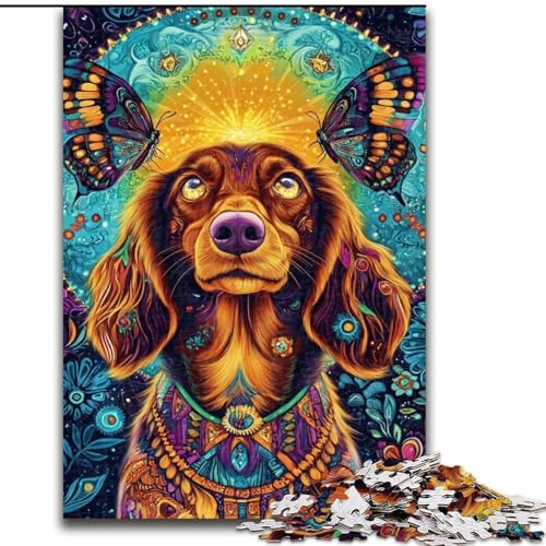 Puzzle 1000 Teile für Teenager, Geschenke für Dackel und Schmetterlinge, entspannendes intellektuelles Lernspielzeug, ganze Familie (Größe 50x75cm) von MrChunlong
