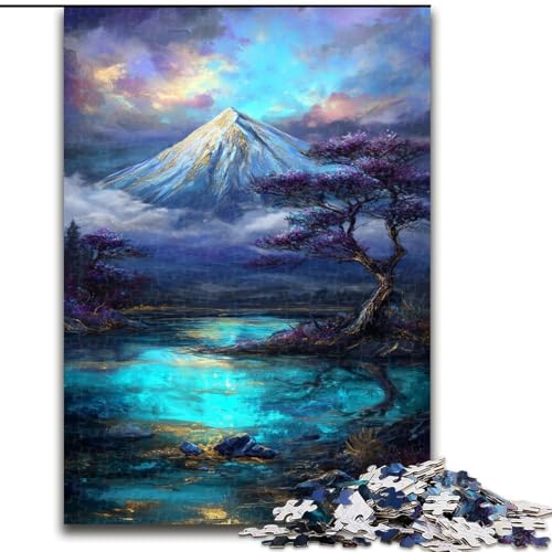 Puzzle 1000 Teile für Teenager, Geschenke zum Thema Berg Fuji, Japan, entspannendes intellektuelles Lernspielzeug, Geburtstagsgeschenk, Geschenke, Wandkunst (Größe 50x75cm) von MrChunlong