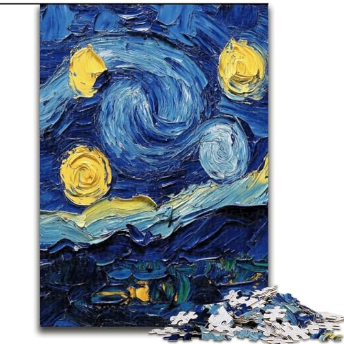 Puzzle 1000 Teile für Teenager, Sternennacht-Land, Dekomprimierendes intellektuelles Lernspielzeug, ganze Familie (Größe 50x75cm) von MrChunlong