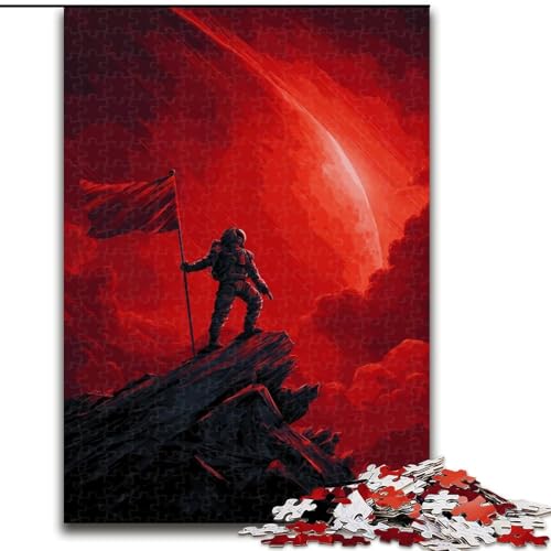 Puzzle 1000 Teile für Teenager, Weltraumastronaut, Stressabbau mit vollständig ineinandergreifenden, zufällig geformten Teilen für Kinder ab 14 Jahren (Größe 26x38cm) von MrChunlong