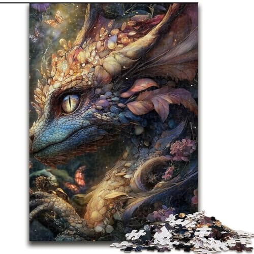 Puzzle 1000 Teile für Teenager, geheimnisvoller Fliegender Drache, Stressabbau mit vollständig ineinandergreifenden, zufällig geformten Teilen für Kinder ab 14 Jahren (Größe 26x38cm) von MrChunlong