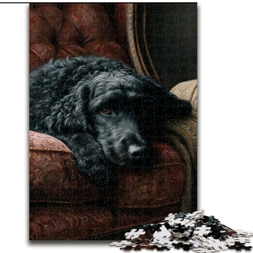Puzzle 1000 Teile für Teenager, schlafender schwarzer Hund, Stressabbau mit vollständig ineinandergreifenden, zufällig geformten Teilen für Kinder ab 14 Jahren (Größe 50x75cm) von MrChunlong