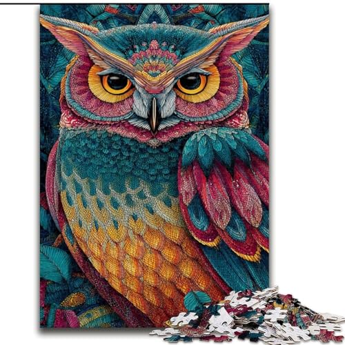 Puzzle 1000 Teile für Teenager, süße kleine Eule, entspannendes intellektuelles Lernspielzeug, Geburtstagsgeschenk, Geschenke, Wandkunst (Größe 50x75cm) von MrChunlong