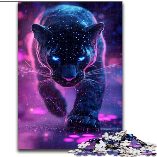 Puzzle 1000 Teile für Teenager-Geschenke Cosmic Black Panther, dekomprimierendes intellektuelles Lernspielzeug ganze Familie (Größe 50x75cm) von MrChunlong
