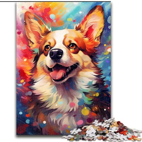 Puzzle für Erwachsene, 1000 Bunte Corgi-Hunde aus Holz, Spielzeug, Geschenk, pädagogisches, intellektuelles, entspannendes Familienspiel, 50x75cm, für interaktives Familienspiel von MrChunlong