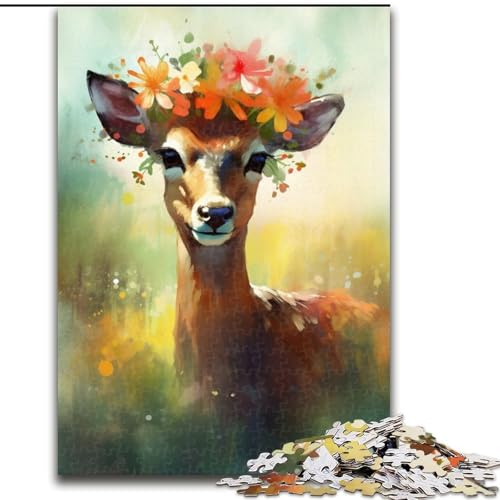 Puzzle für Erwachsene, 1000 Bunte Hirschbabys aus Holz, Spielzeug, Geschenk, pädagogisches, intellektuelles, entspannendes Familienspiel, 50x75cm, für interaktives Familienspiel von MrChunlong