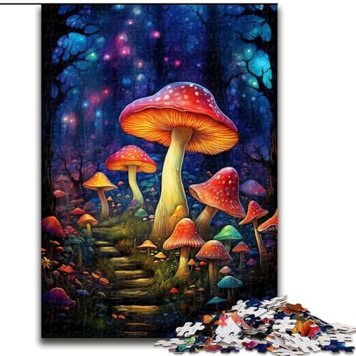 Puzzle für Erwachsene, 1000 Bunte Pilzkunst aus Holz, Spielzeug, Geschenk, pädagogisches, intellektuelles, entspannendes Familienspiel, 50x75cm, für interaktives Familienspiel von MrChunlong