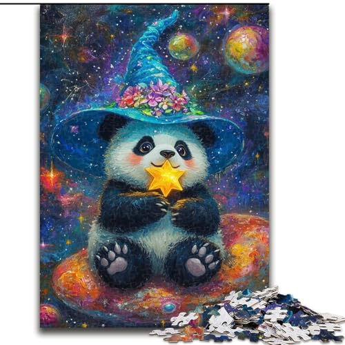 Puzzle für Erwachsene, 1000 Cartoon-Panda-Zauberer, Denksportaufgabe zur Wanddekoration, einzigartige Geburtstags 14-Jährige (Größe 26x38cm) von MrChunlong