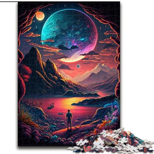 Puzzle für Erwachsene, 1000 Farben, Planet aus Holz, Spielzeug, Geschenk, pädagogisches, intellektuelles, entspannendes Familienspiel, 50x75cm, für interaktives Familienspiel von MrChunlong